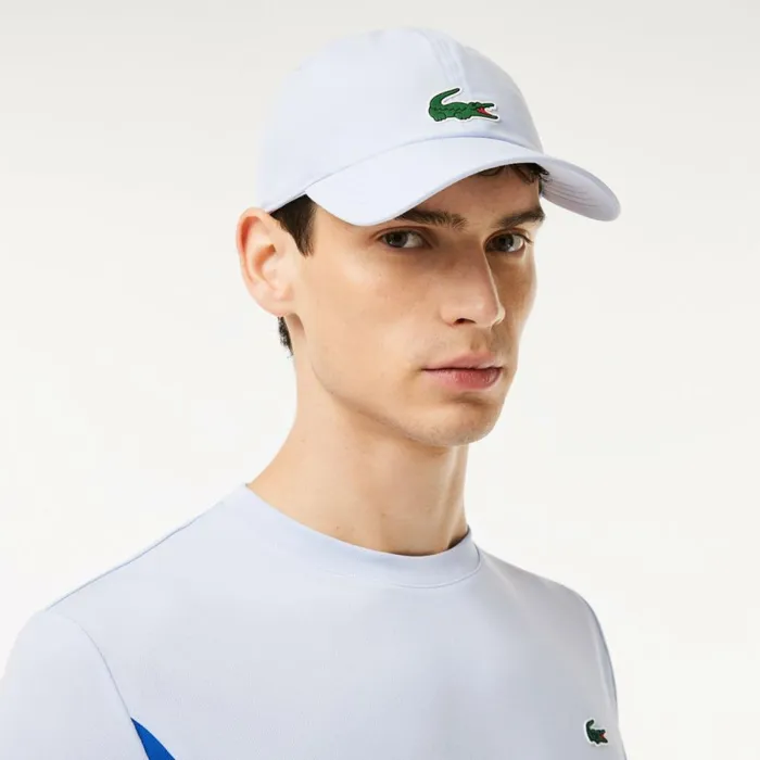 Caps and Hats Men Lacoste Mens SPORT X Novak Djokovic Microfiber Cap Light Blue Ir6
