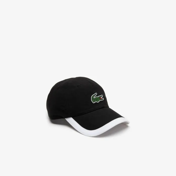 Caps and Hats MenWomen Lacoste Unisex SPORT Contrast Border Lightweight Cap Black White 258