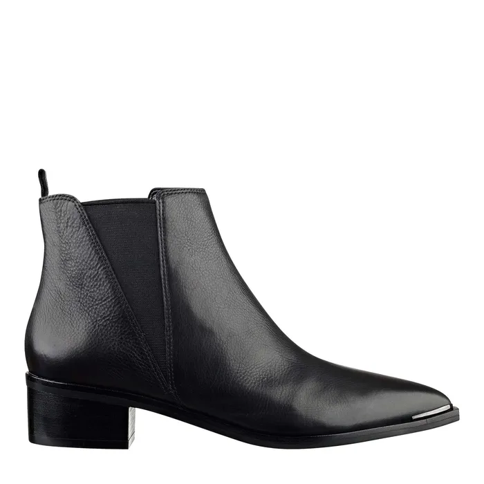 Casual Boots Yale Pointy Toe Chelsea Bootie Black Leather Marc Fisher Women