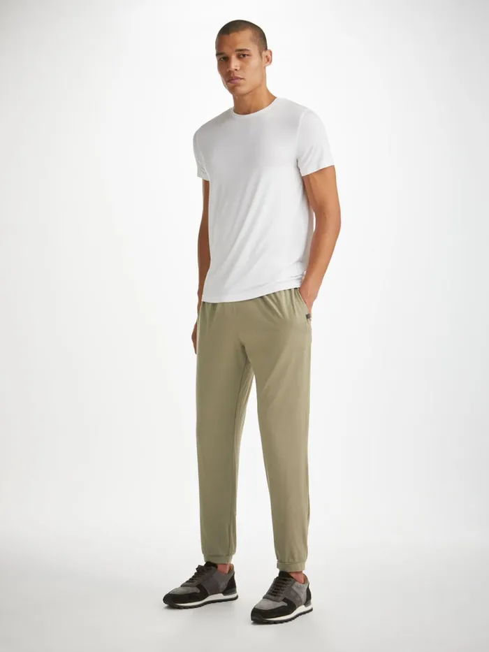 Casual Pants Men Derek Rose Track Pants Basel Micro Modal Stretch Khaki