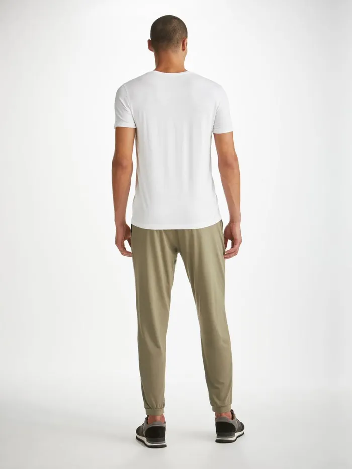 Casual Pants Men Derek Rose Track Pants Basel Micro Modal Stretch Khaki