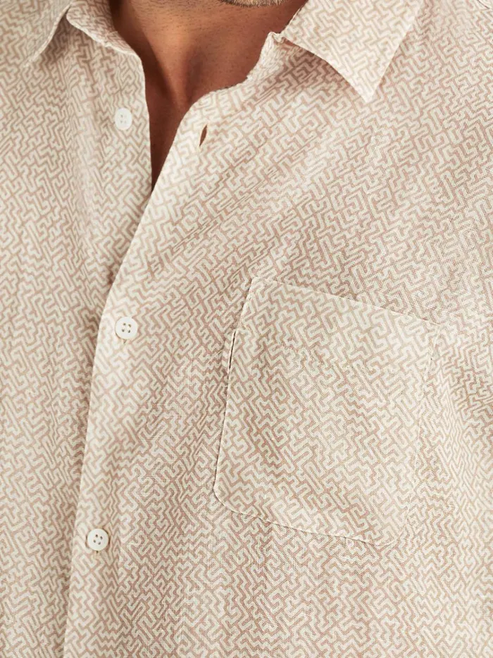 Casual Shirts Men Derek Rose Shirt Milan 24 Linen Sand