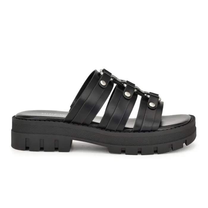 Cazz Fisherman Slide Sandals Black Women Nine West Sandals