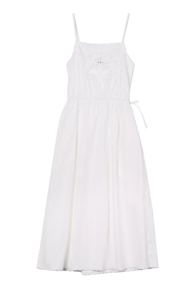 Celestine White Cotton Midi Dress Women Ciao Lucia Long Dresses