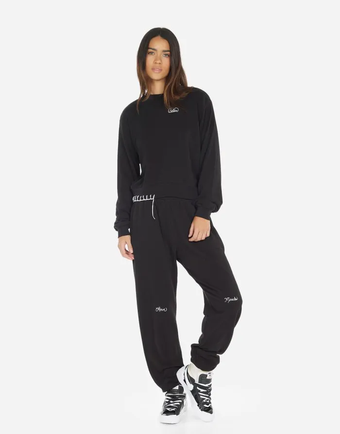Chantria Positive Happyface Black Women Lauren Moshi Long Sweatpants