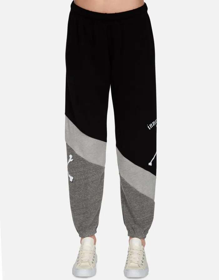 Charlene Inner Peace Sign Black Women Lauren Moshi Long Sweatpants