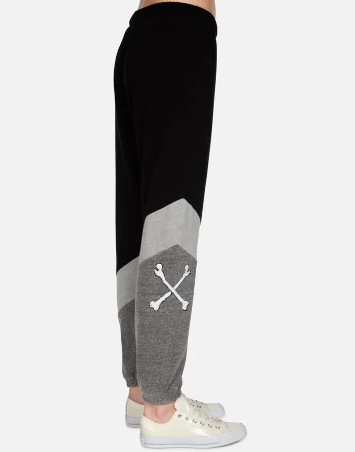 Charlene Inner Peace Sign Black Women Lauren Moshi Long Sweatpants