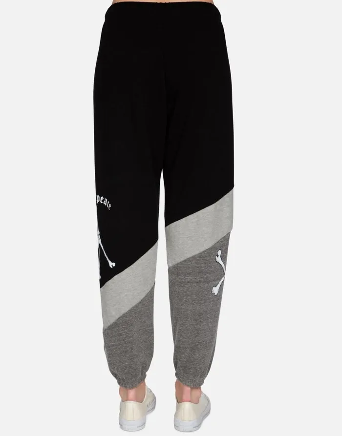 Charlene Inner Peace Sign Black Women Lauren Moshi Long Sweatpants