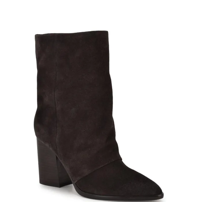 Chaye Slouch Booties Dark Brown Suede Women Nine West Boots and Booties Chaye Slouch Booties Dark Brown Suede Women Nine West Boots and Booties