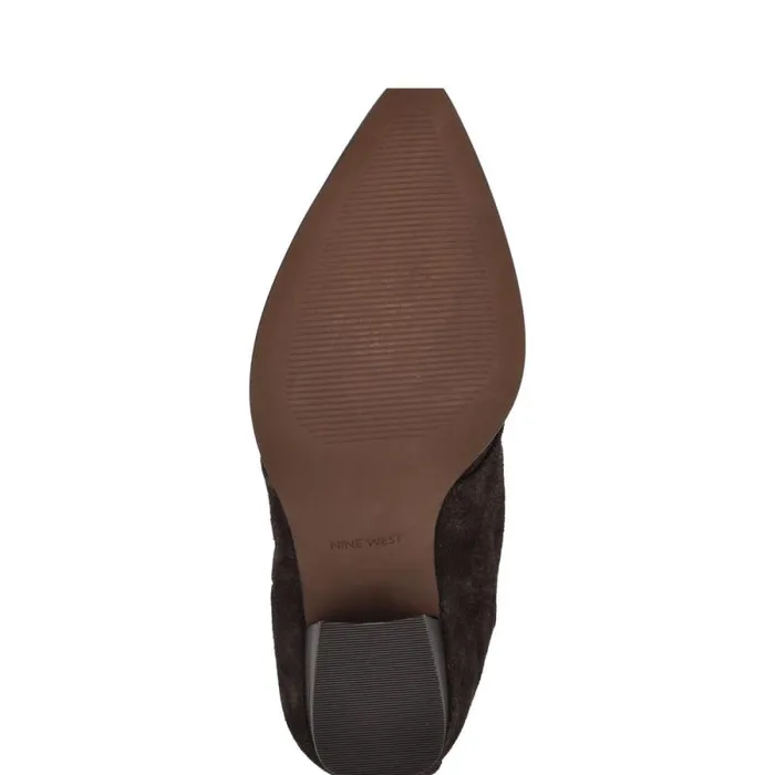 Chaye Slouch Booties Dark Brown Suede Women Nine West Boots and Booties Chaye Slouch Booties Dark Brown Suede Women Nine West Boots and Booties