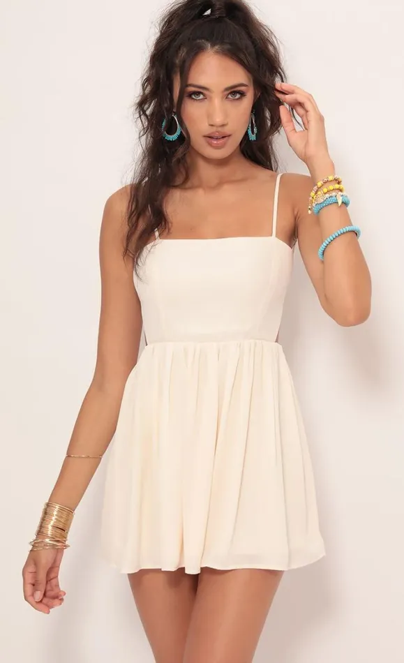 Chiffon Aline Dress Vanilla Women LUCY IN THE SKY Rompers