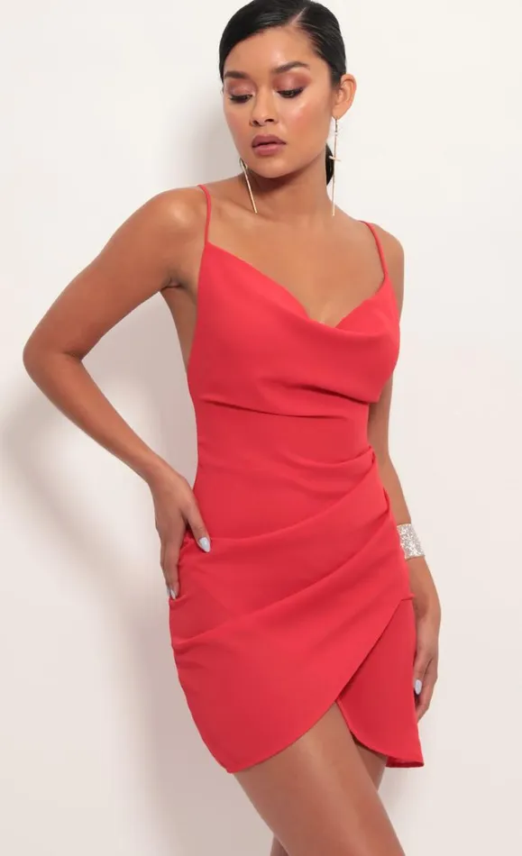 Chiffon Dress Red Women LUCY IN THE SKY Mini Dresses Chiffon Dress Red Women LUCY IN THE SKY Mini Dresses