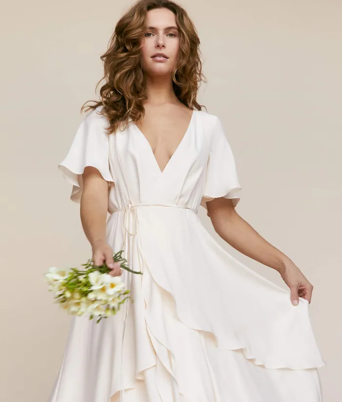 Christy Dawn Bridal Women The Athena Dress Pearl Silk Christy Dawn Bridal Women The Athena Dress Pearl Silk
