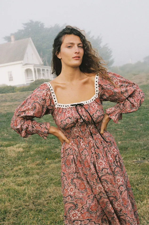 Christy Dawn The Adelia Dress Wine Paisley Women Dresses Christy Dawn The Adelia Dress Wine Paisley Women Dresses