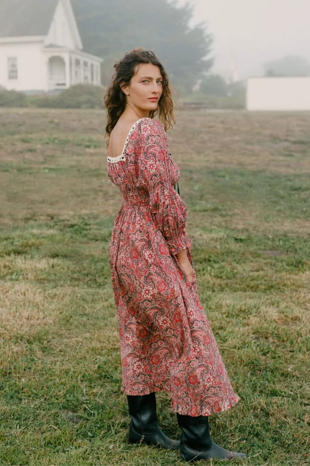 Christy Dawn The Adelia Dress Wine Paisley Women Dresses Christy Dawn The Adelia Dress Wine Paisley Women Dresses