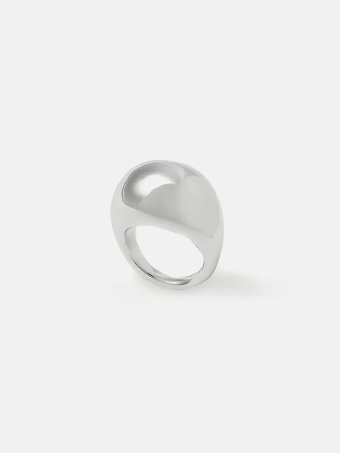 Chunky Dome Ring Silver Women Jigsaw Jewellery