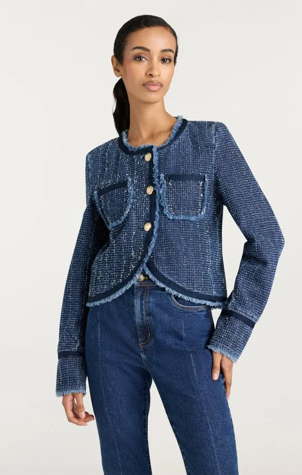 Cinq Sept Boucle Denim Zanda Jacket Indigo Women Denim