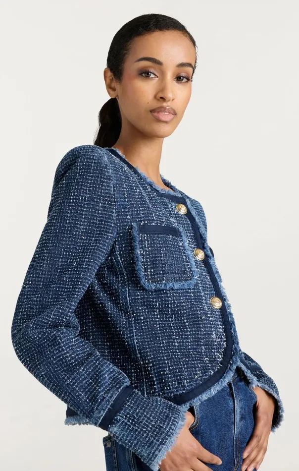 Cinq Sept Boucle Denim Zanda Jacket Indigo Women Jackets