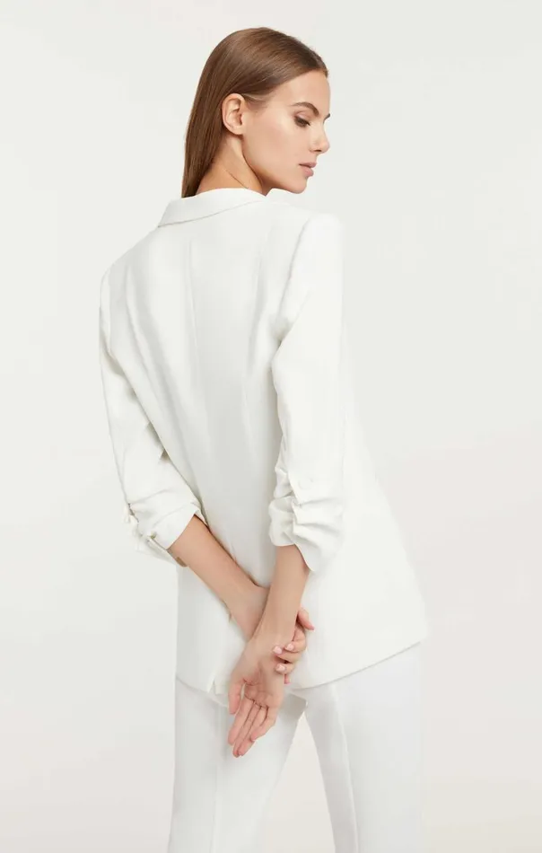 Cinq Sept Crepe Khloe Blazer Ivory Women Blazers
