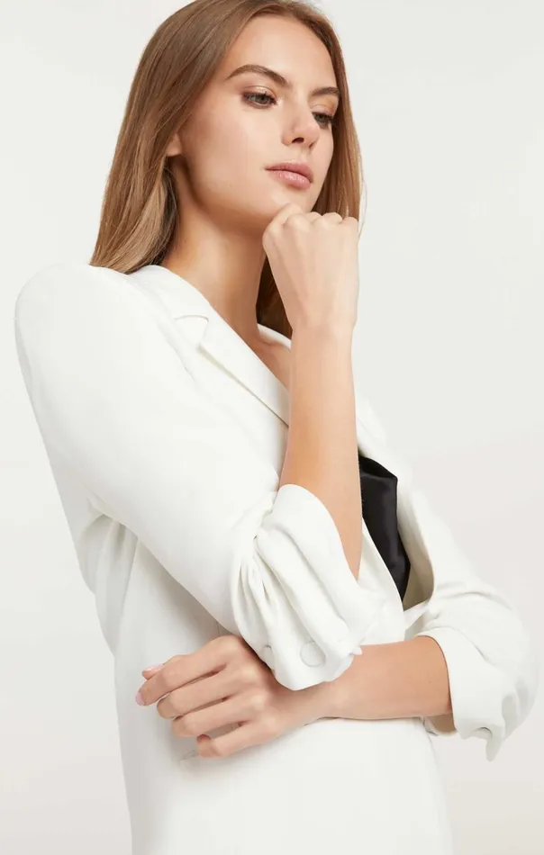 Cinq Sept Crepe Khloe Blazer Ivory Women Blazers