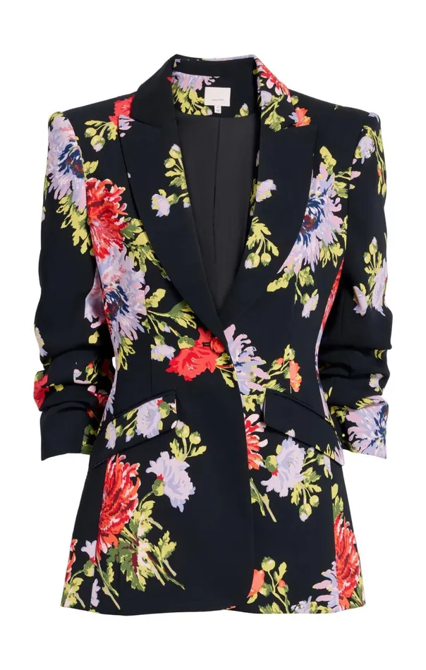 Cinq Sept Dark Chrysanthemum Scrunched Cheyenne Blazer Blackmulti Women Blazers