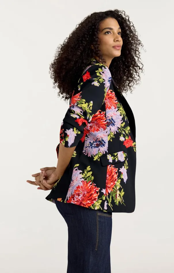 Cinq Sept Dark Chrysanthemum Scrunched Cheyenne Blazer Blackmulti Women Blazers