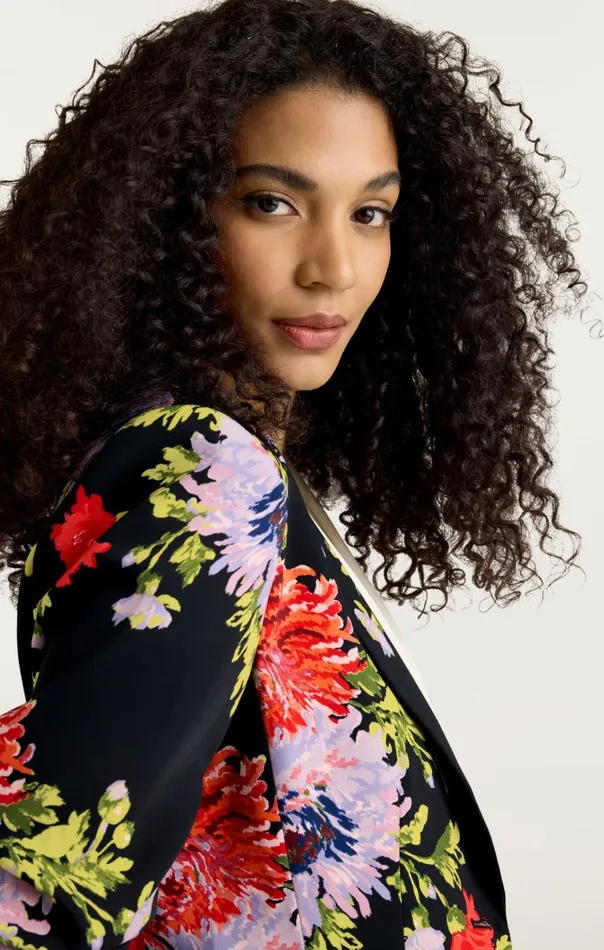 Cinq Sept Dark Chrysanthemum Scrunched Cheyenne Blazer Blackmulti Women Blazers