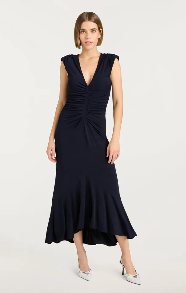 Cinq Sept Dianne Dress Navy Women Midi