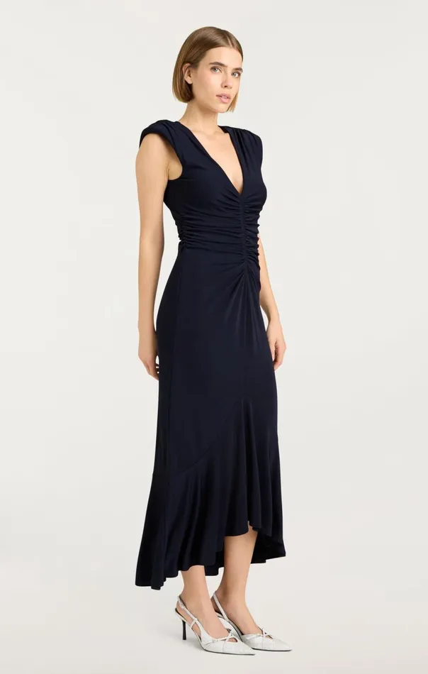Cinq Sept Dianne Dress Navy Women Midi