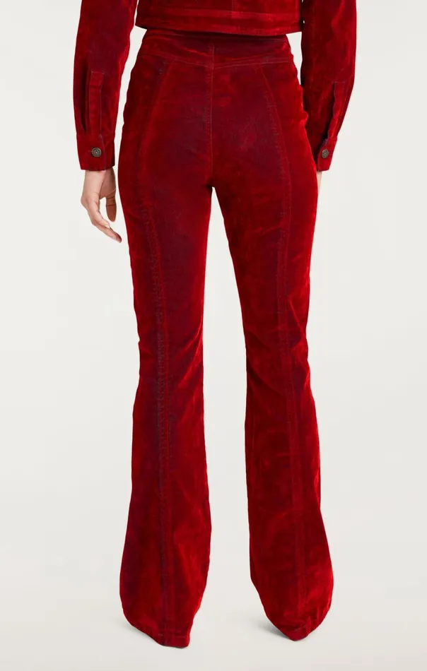 Cinq Sept Flocked Denim Suzette Pant Pomegranate Women Pants