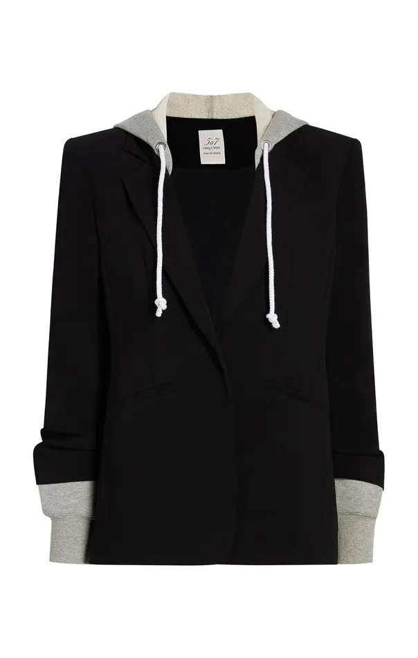 Cinq Sept Hooded Khloe Blazer Blackheathergrey Women Blazers