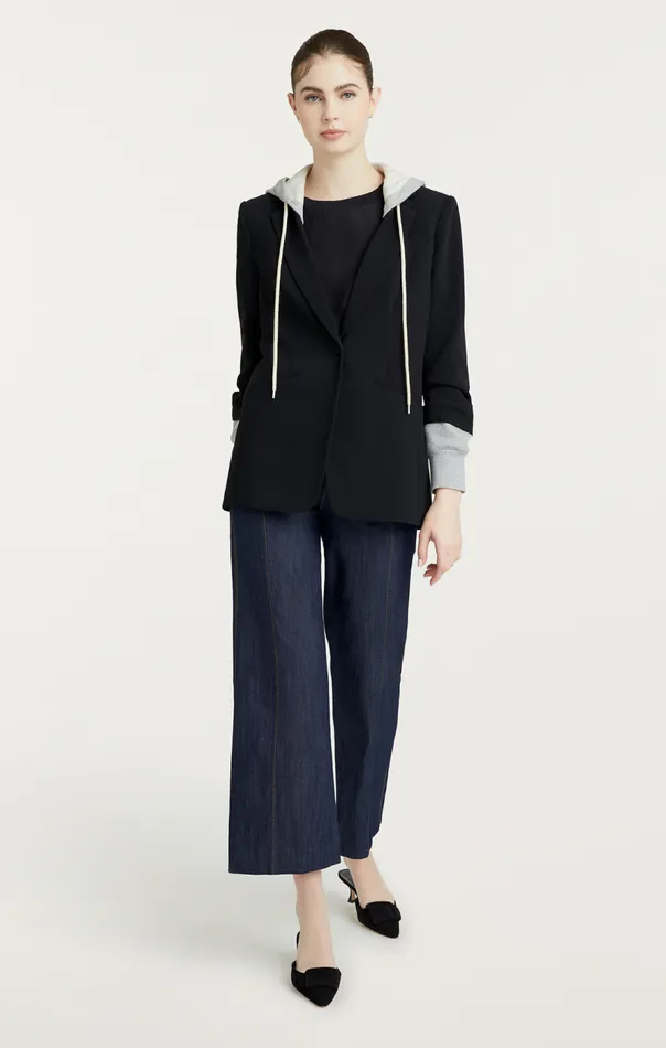 Cinq Sept Hooded Khloe Blazer Blackheathergrey Women Blazers