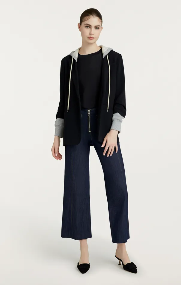 Cinq Sept Hooded Khloe Blazer Blackheathergrey Women Blazers