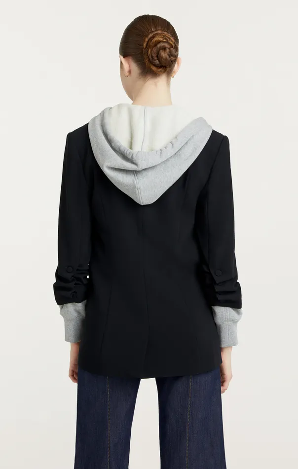 Cinq Sept Hooded Khloe Blazer Blackheathergrey Women Blazers