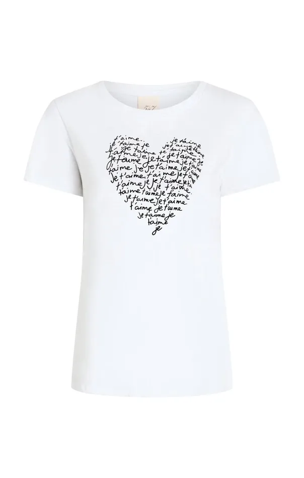 Cinq Sept Je T039aime Heart Tee Whiteblack Women Tees