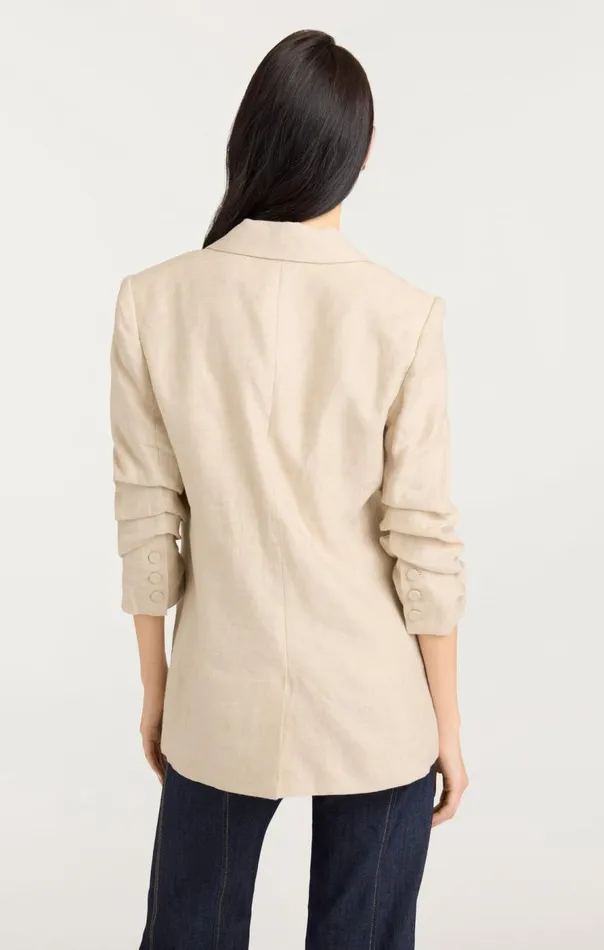 Cinq Sept Linen Kylie Blazer Khaki Women Blazers