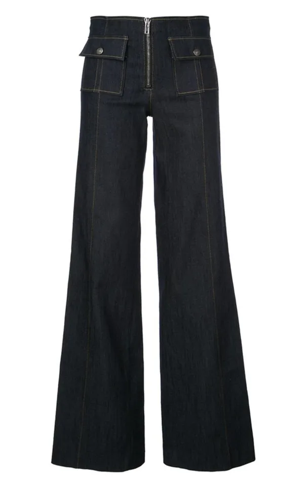 Cinq Sept Long Azure Pant Indigo Women Pants
