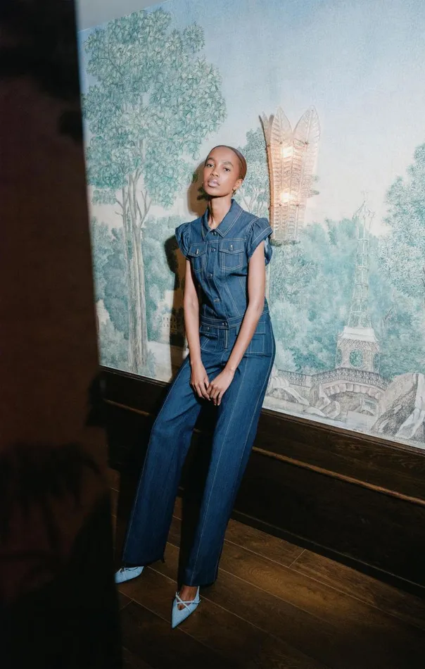 Cinq Sept Long Azure Pant Indigo Women Pants