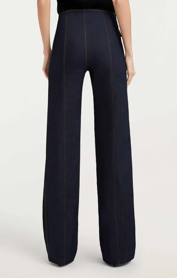 Cinq Sept Long Azure Pant Indigo Women Pants