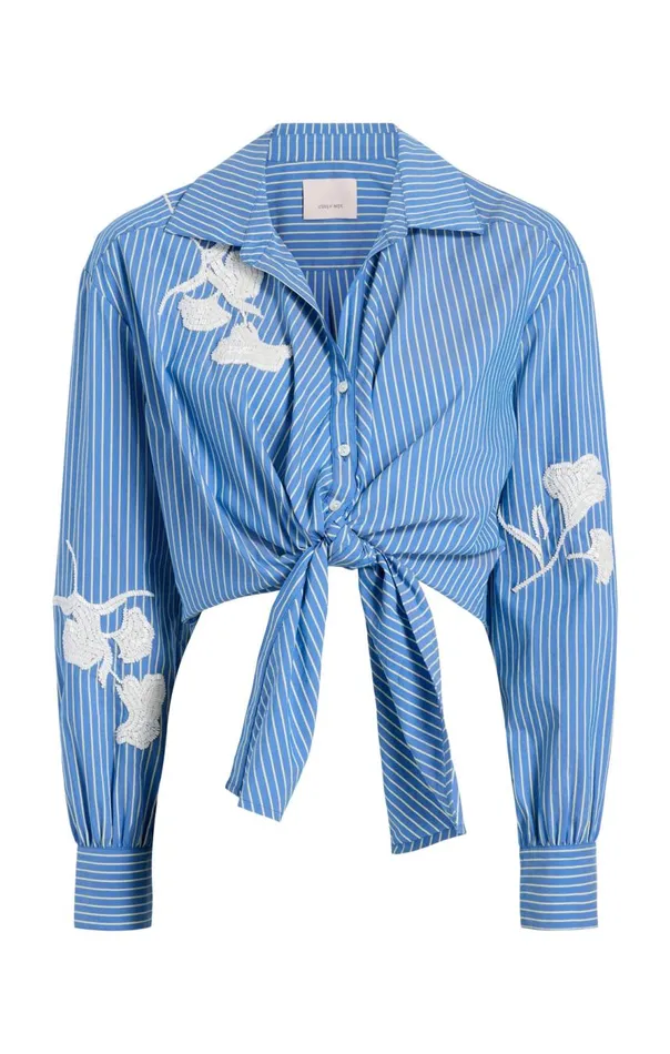 Cinq Sept Lya Stripe Marianna Top Oxfordbluechamomile Women Long Sleeve Tops