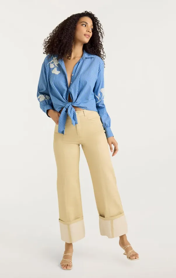 Cinq Sept Lya Stripe Marianna Top Oxfordbluechamomile Women Long Sleeve Tops