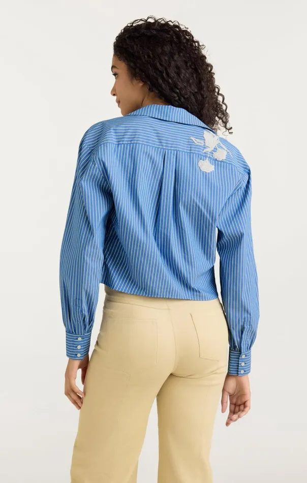 Cinq Sept Lya Stripe Marianna Top Oxfordbluechamomile Women Long Sleeve Tops