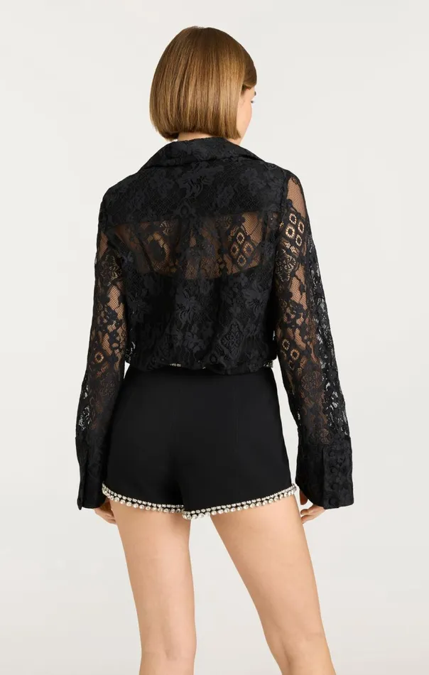 Cinq Sept Missy Top Black Women Long Sleeve Tops