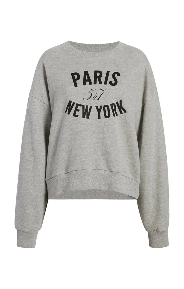 Cinq Sept Paris New York Brandy Pullover Heathergreyblack Women Long Sleeve Tops