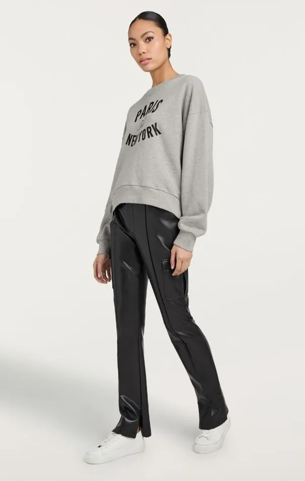 Cinq Sept Paris New York Brandy Pullover Heathergreyblack Women Long Sleeve Tops