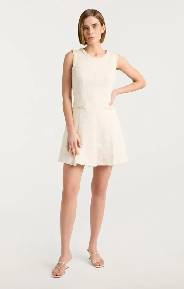 Cinq Sept Pearl Sleeveless Nova Dress Ivory Women Mini