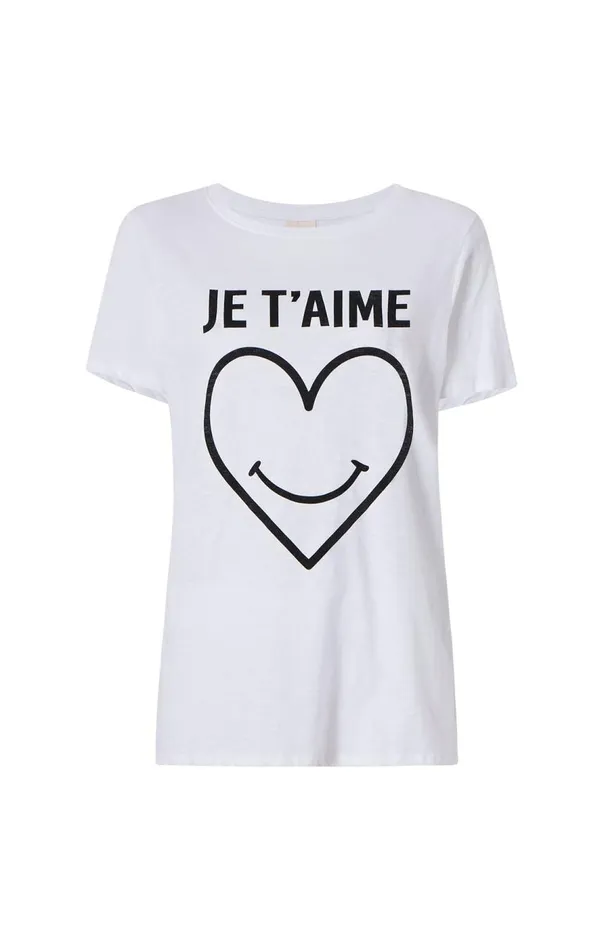 Cinq Sept Smiling Heart Tee White Women Tees
