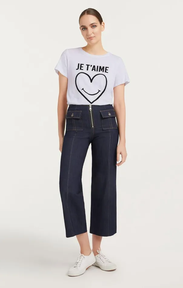 Cinq Sept Smiling Heart Tee White Women Tees