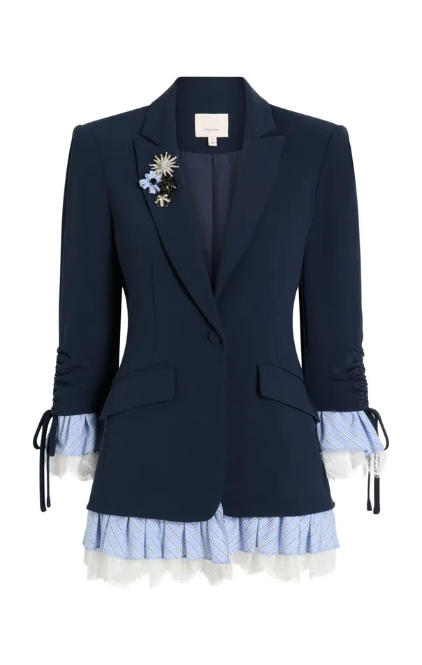Cinq Sept Striped Roxie Blazer Navyblue Women Blazers