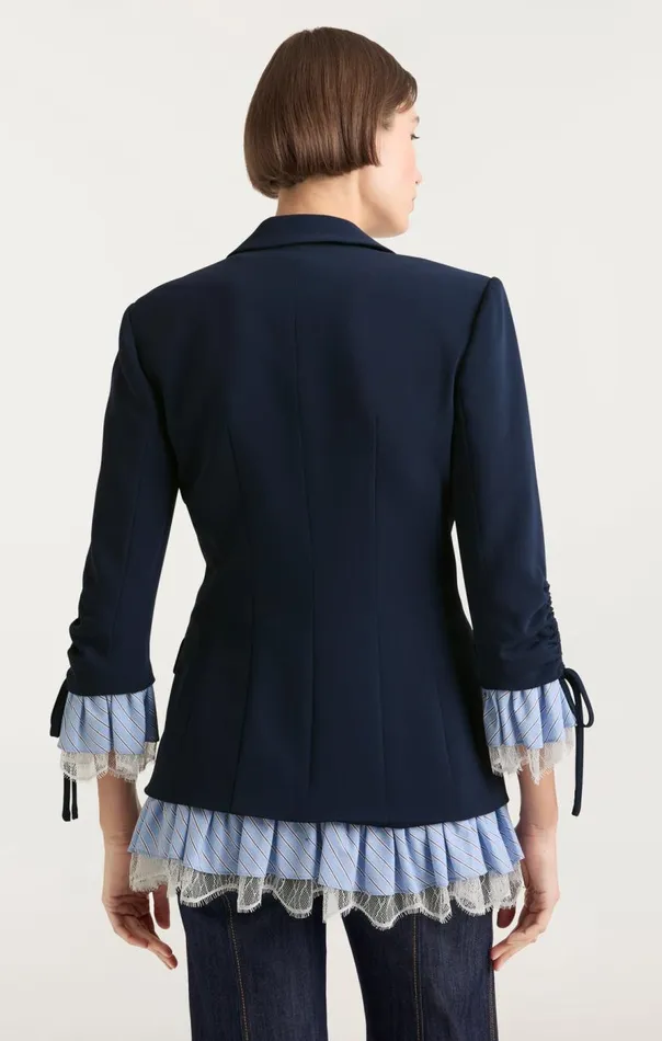 Cinq Sept Striped Roxie Blazer Navyblue Women Blazers